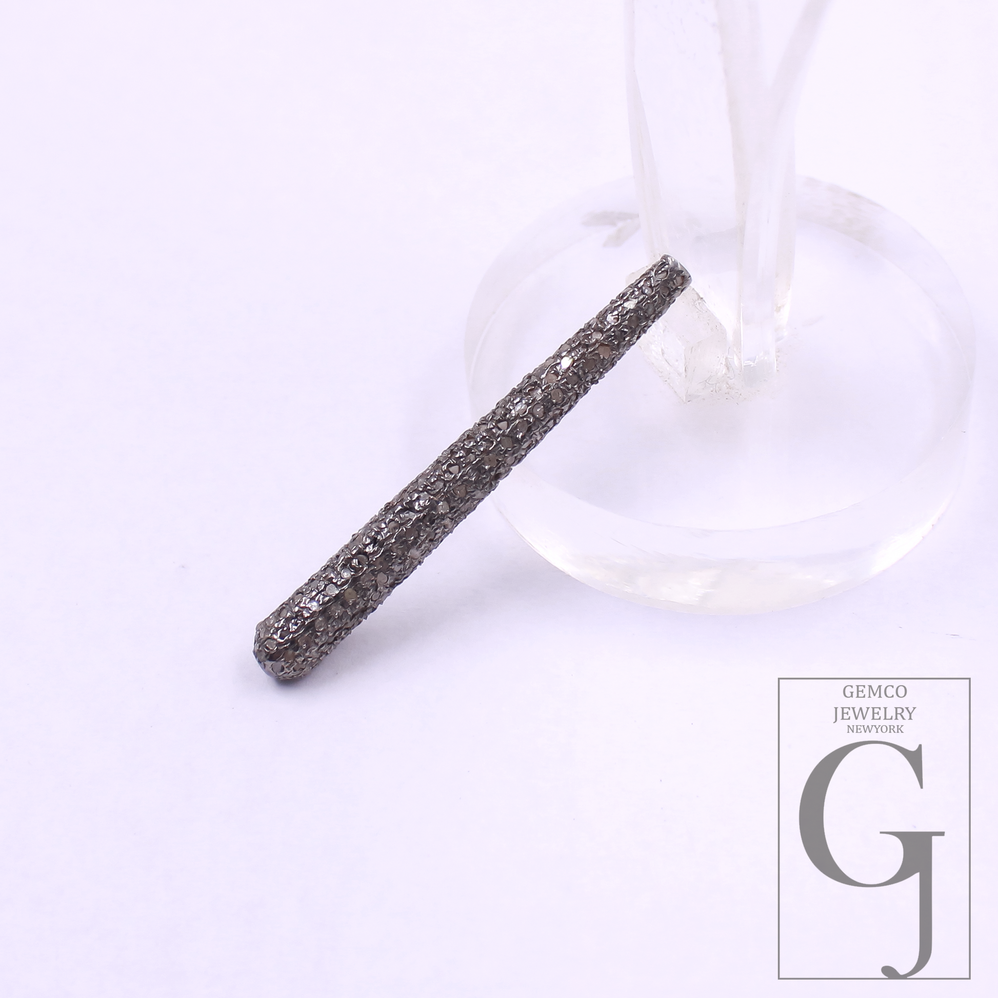 Beautiful Natural Pave Diamond Beads In 925 Sterling Silver Handmade Finish For Jewelry Making Supplies
