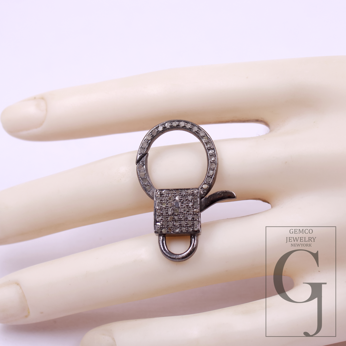 Natural Pave Diamonds Lobster Clasps - 925 Sterling Silver Handmade Finish Designer Clasps Jewelry Making Supplies
