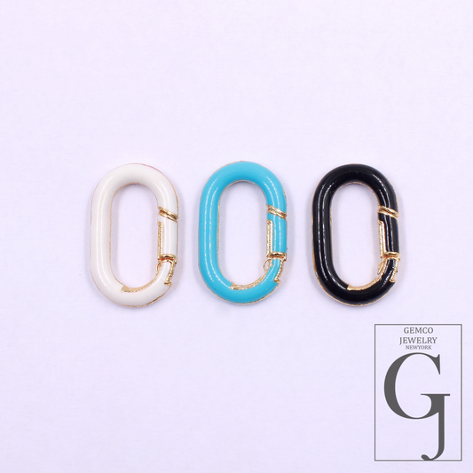 Designer Enamel Necklace Clasp Lock Handmade Finish Brass Enamel Lock For Jewelry Supplies