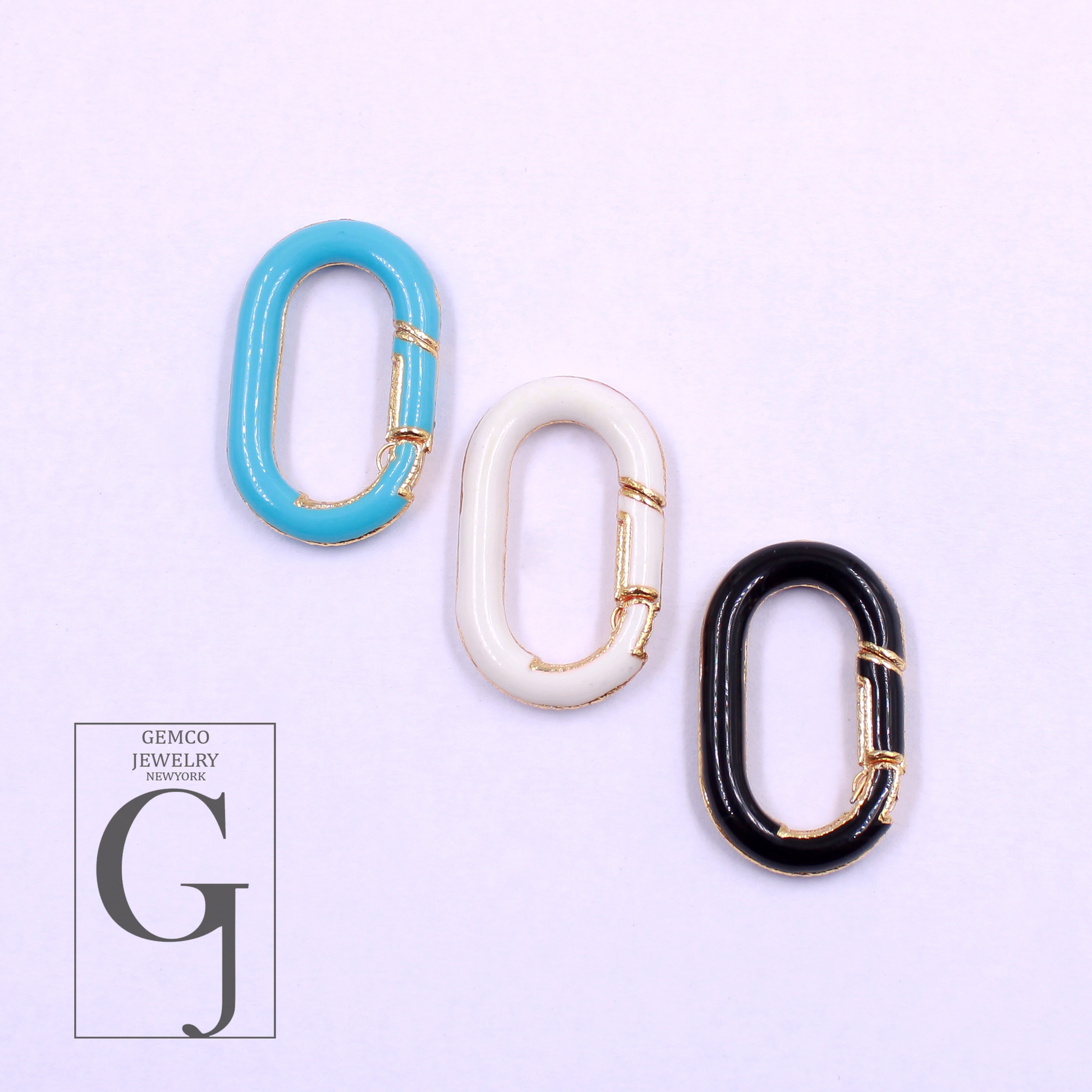 Designer Enamel Necklace Clasp Lock Handmade Finish Brass Enamel Lock For Jewelry Supplies