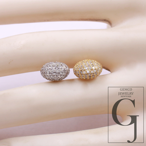 Natural Pave Diamond Bead In Sterling Silver, Handmade Finish Diamond Bead For Jewelry Supplies