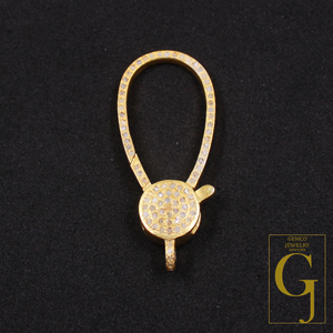 Vermail Gold Rosecut Pave Diamond Lobster Clasp In Sterling Silver Handmade Finish Diamond Clasp For Jewelry Supplies