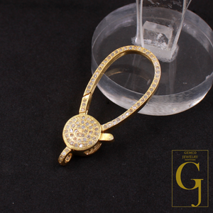 Vermail Gold Rosecut Pave Diamond Lobster Clasp In Sterling Silver Handmade Finish Diamond Clasp For Jewelry Supplies