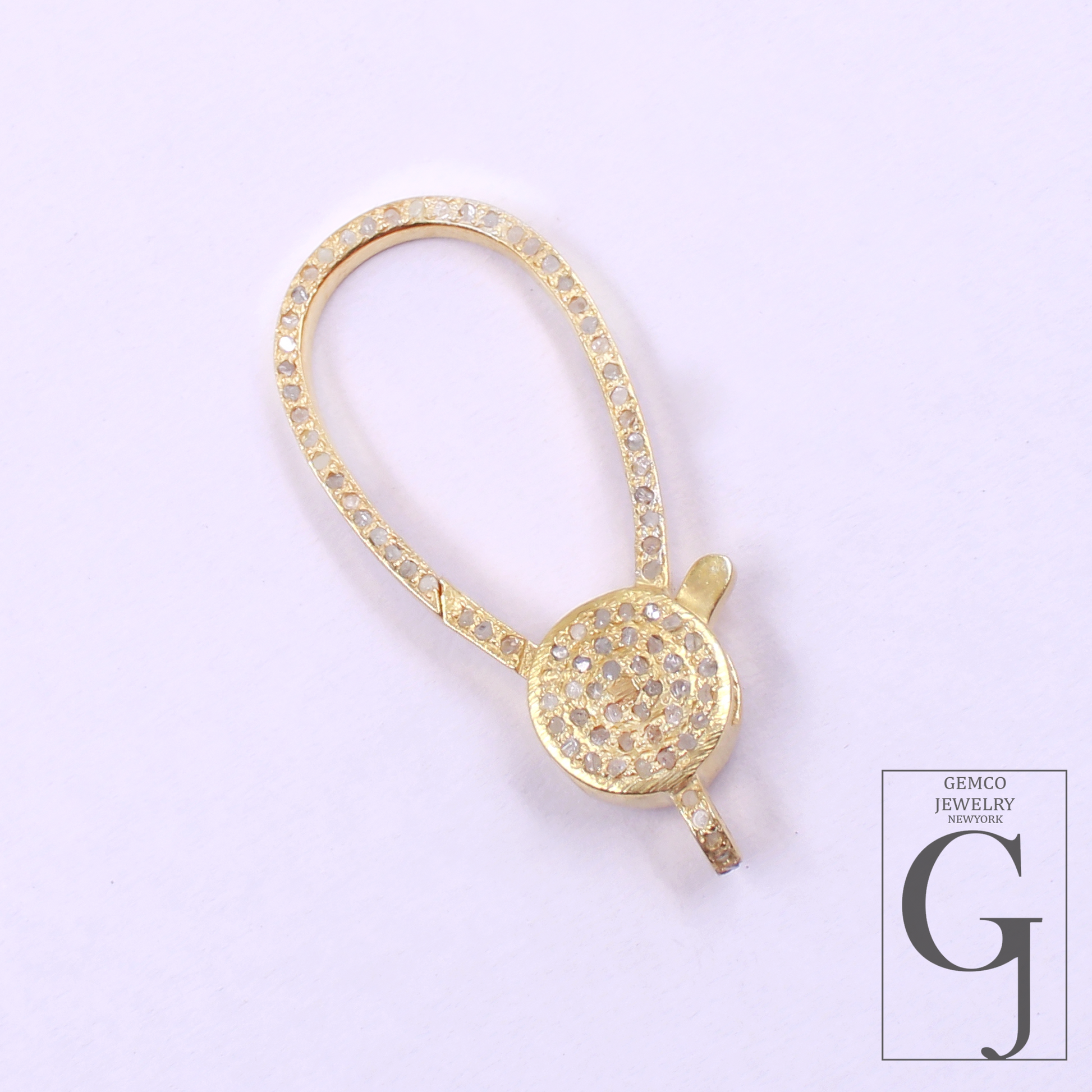 Vermail Gold Rosecut Pave Diamond Lobster Clasp In Sterling Silver Handmade Finish Diamond Clasp For Jewelry Supplies