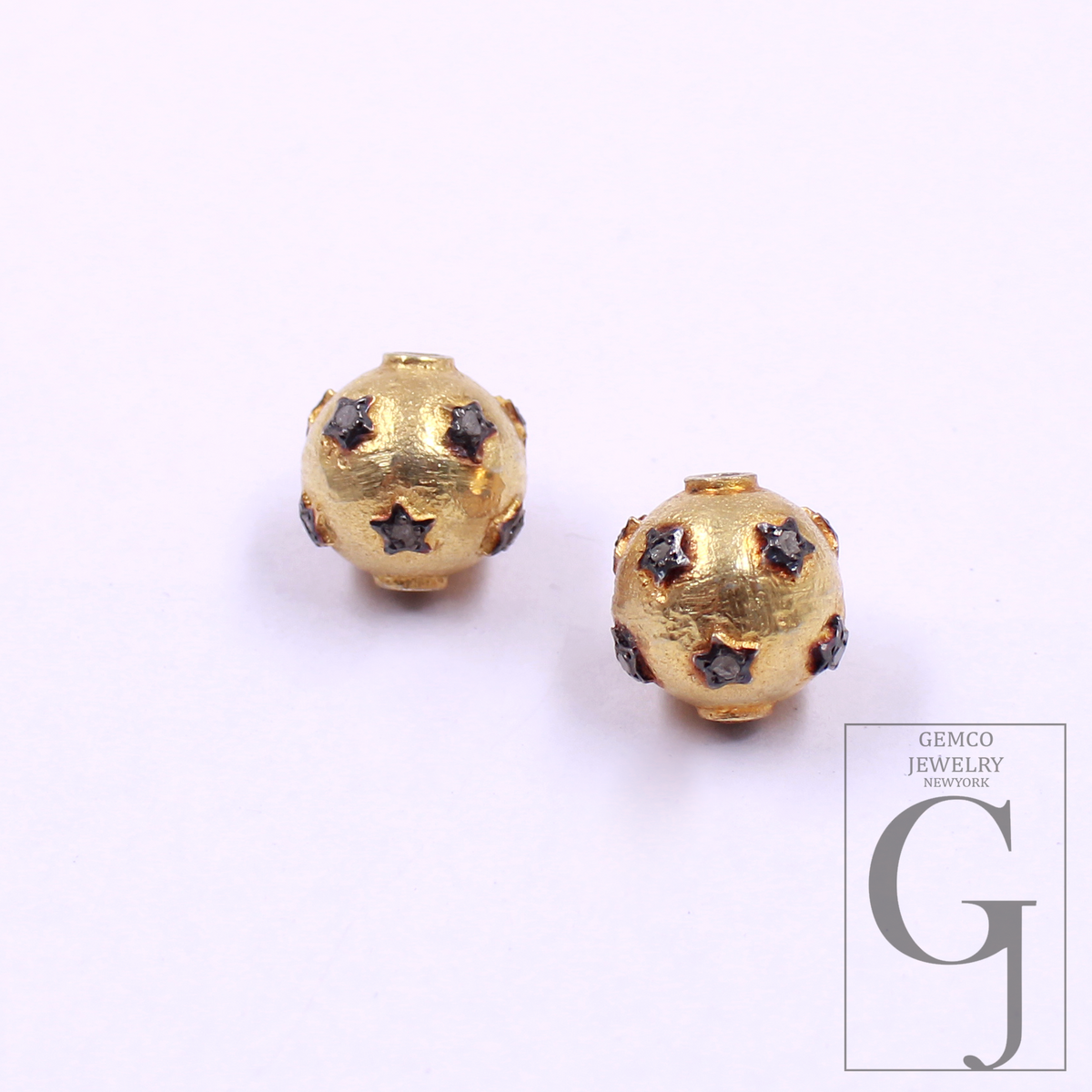 Natural Pave Diamonds Rondelle Bead Handmade Finish Vermeil Gold Sterling Silver Diamond Rondelle Beads