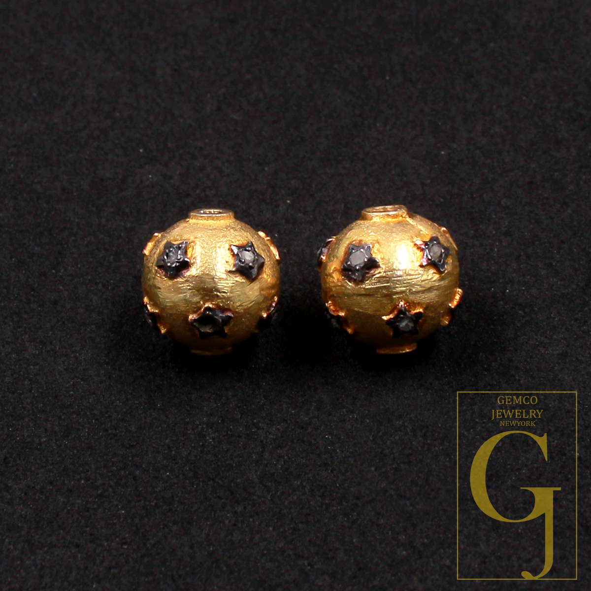 Natural Pave Diamonds Rondelle Bead Handmade Finish Vermeil Gold Sterling Silver Diamond Rondelle Beads