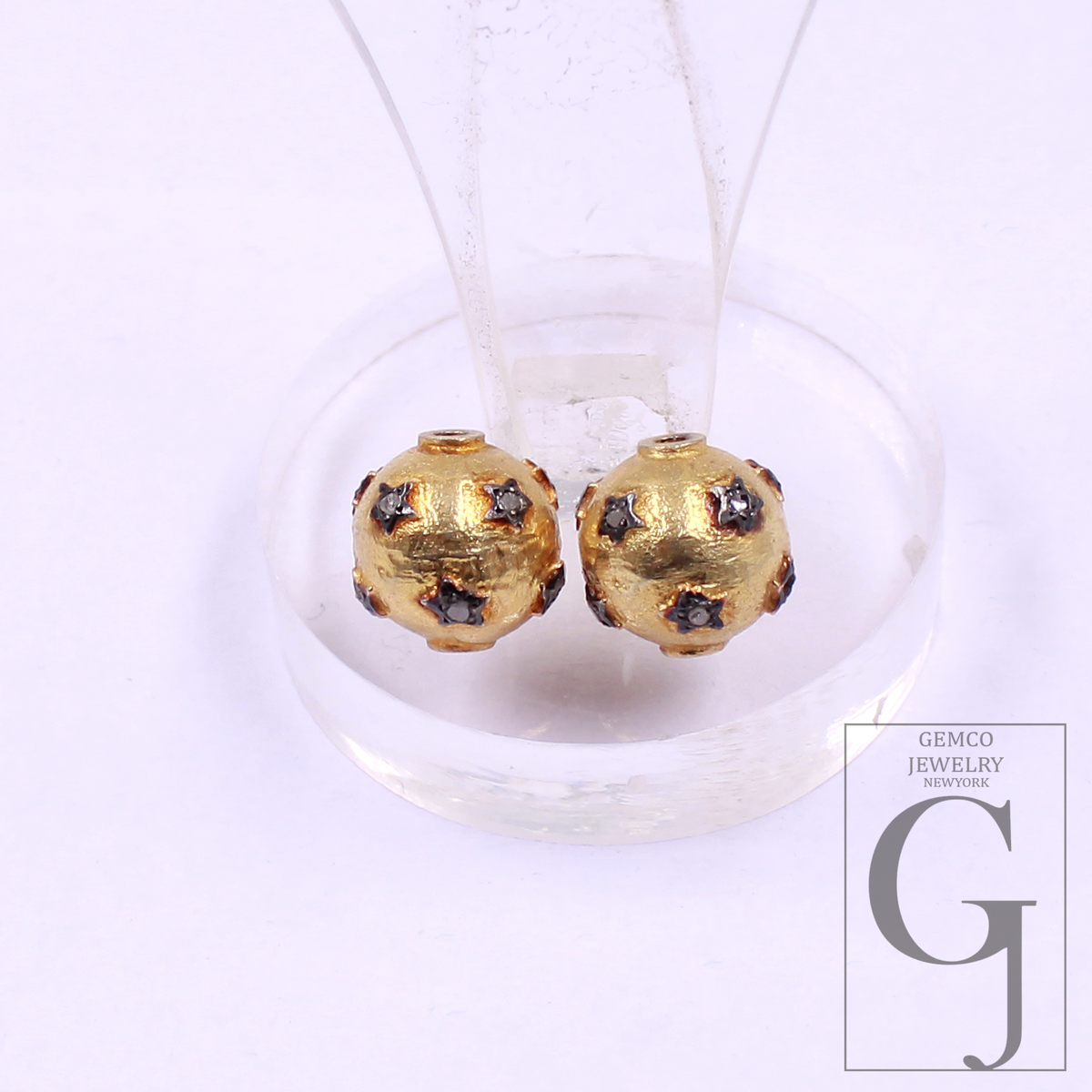 Natural Pave Diamonds Rondelle Bead Handmade Finish Vermeil Gold Sterling Silver Diamond Rondelle Beads