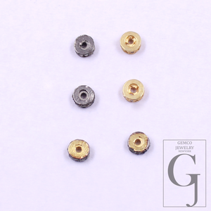 10pc 3mm Handmade Sterling Silver Pave Diamonds Roundel Bead Designer Diamond Beads For Jewelry Supplies