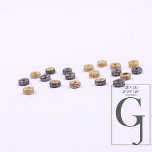 10pc 3mm Handmade Sterling Silver Pave Diamonds Roundel Bead Designer Diamond Beads For Jewelry Supplies