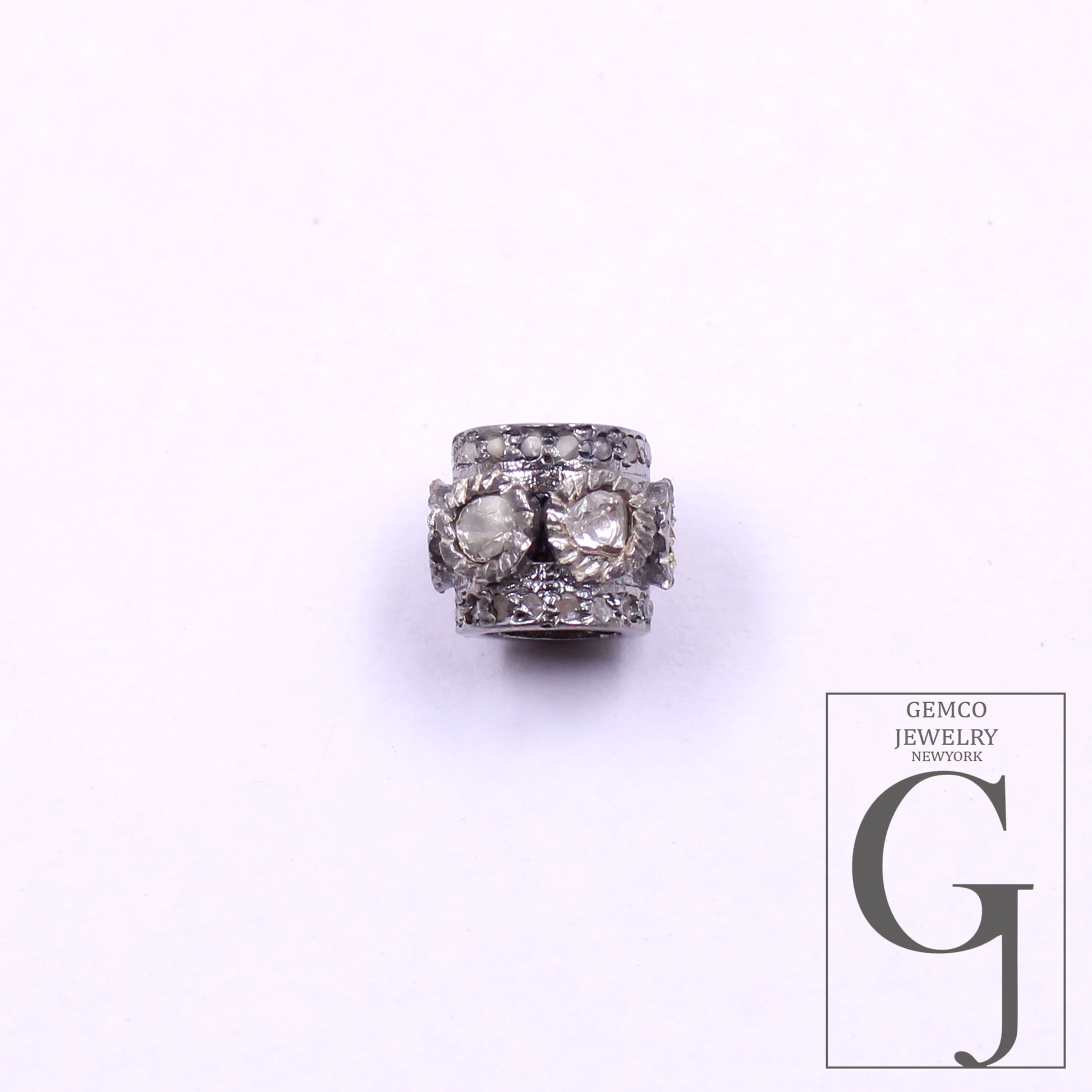 Natural Polki Diamond Beads With Pave Diamond Handmade 925 Sterling Silver Handmade Finish Diamonds Beads For Jewelry Supplies
