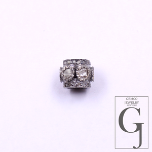 Natural Polki Diamond Beads With Pave Diamond Handmade 925 Sterling Silver Handmade Finish Diamonds Beads For Jewelry Supplies