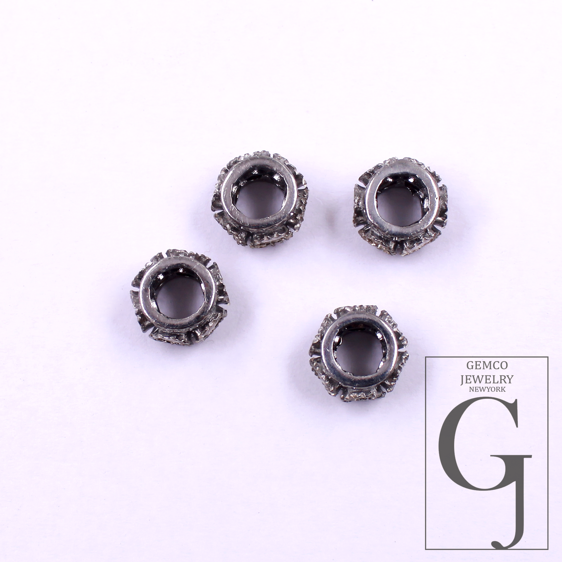 Natural Polki Diamond Beads With Pave Diamond Handmade 925 Sterling Silver Handmade Finish Diamonds Beads For Jewelry Supplies