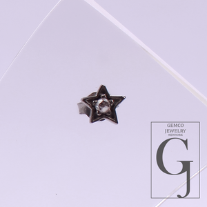 Beautiful Star Earring With Pave Diamond In 925 Sterling Silver Handmade Finish Diamond Jewelry Gift For Her