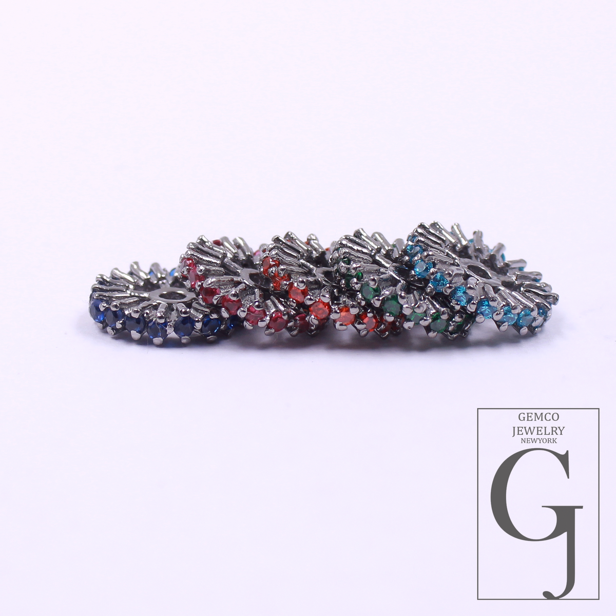Designer Multi Color Gemstone Roundel Made In 925 Sterling Silver Handmade Finish New Designer Jewelry Making Supply