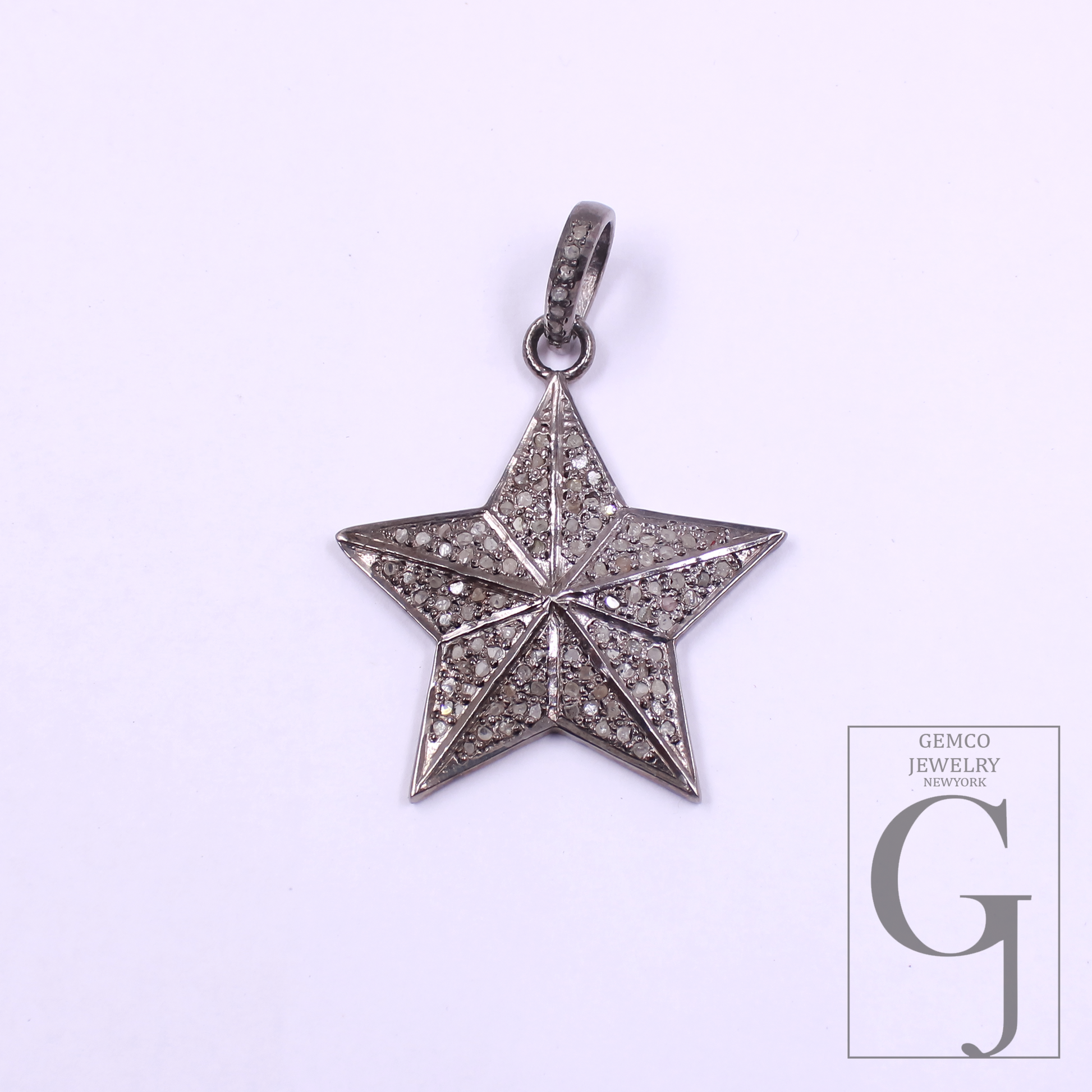 Beautiful Star Diamond Pendant In 925 Sterling Silver Handmade Finish Star Pendant Jewelry Gift For Her