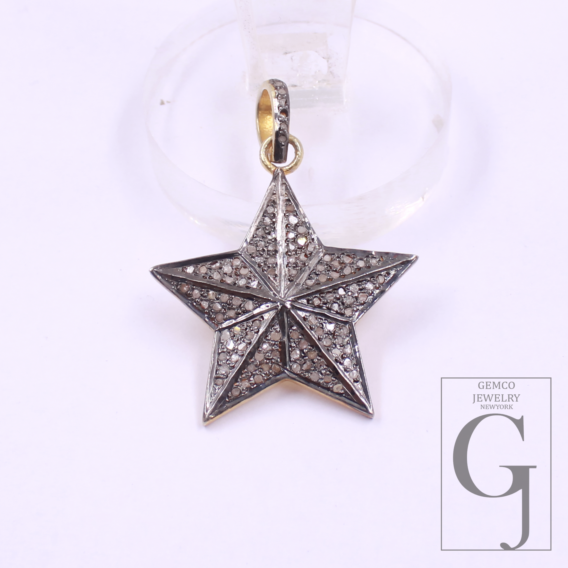 Beautiful Star Diamond Pendant In 925 Sterling Silver Handmade Finish Star Pendant Jewelry Gift For Her