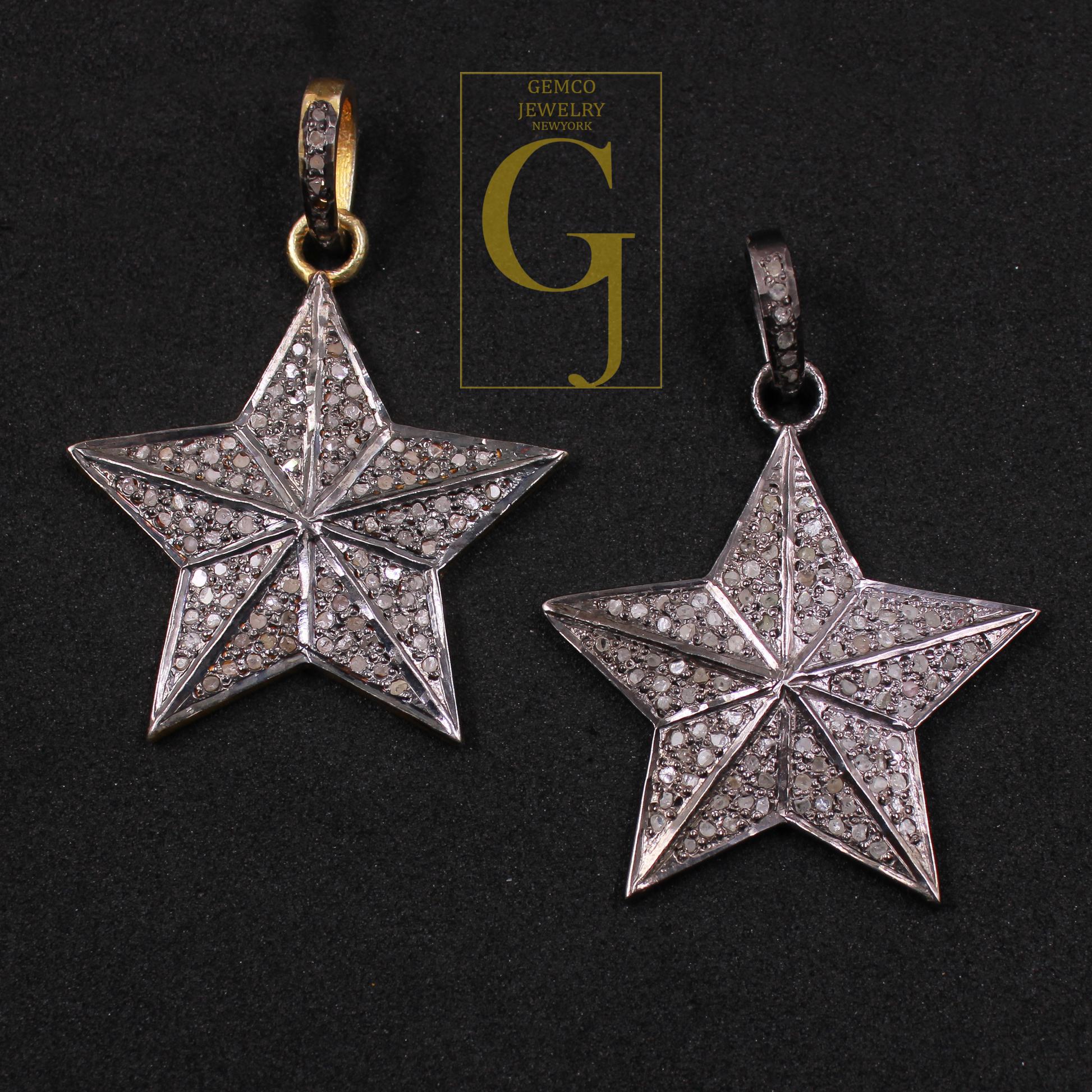 Beautiful Star Diamond Pendant In 925 Sterling Silver Handmade Finish Star Pendant Jewelry Gift For Her