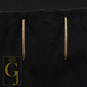 Beautiful 14k Gold Finish Designer Hoop Earrings Rosecut Pave Diamond Earrings - 925 Sterling Silver Handmade Finish Diamond Jewelry Gift For Her