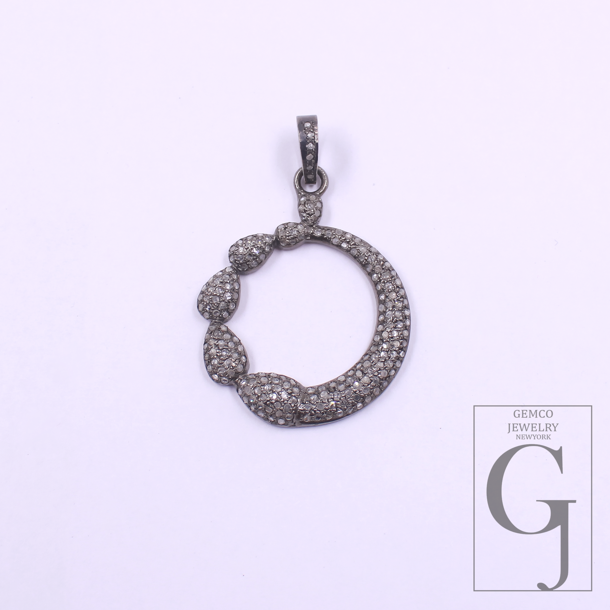 Natural Pave Diamonds Pendant In 925 Sterling Silver Handmade Finish Diamond Pendant For Everyday Wear