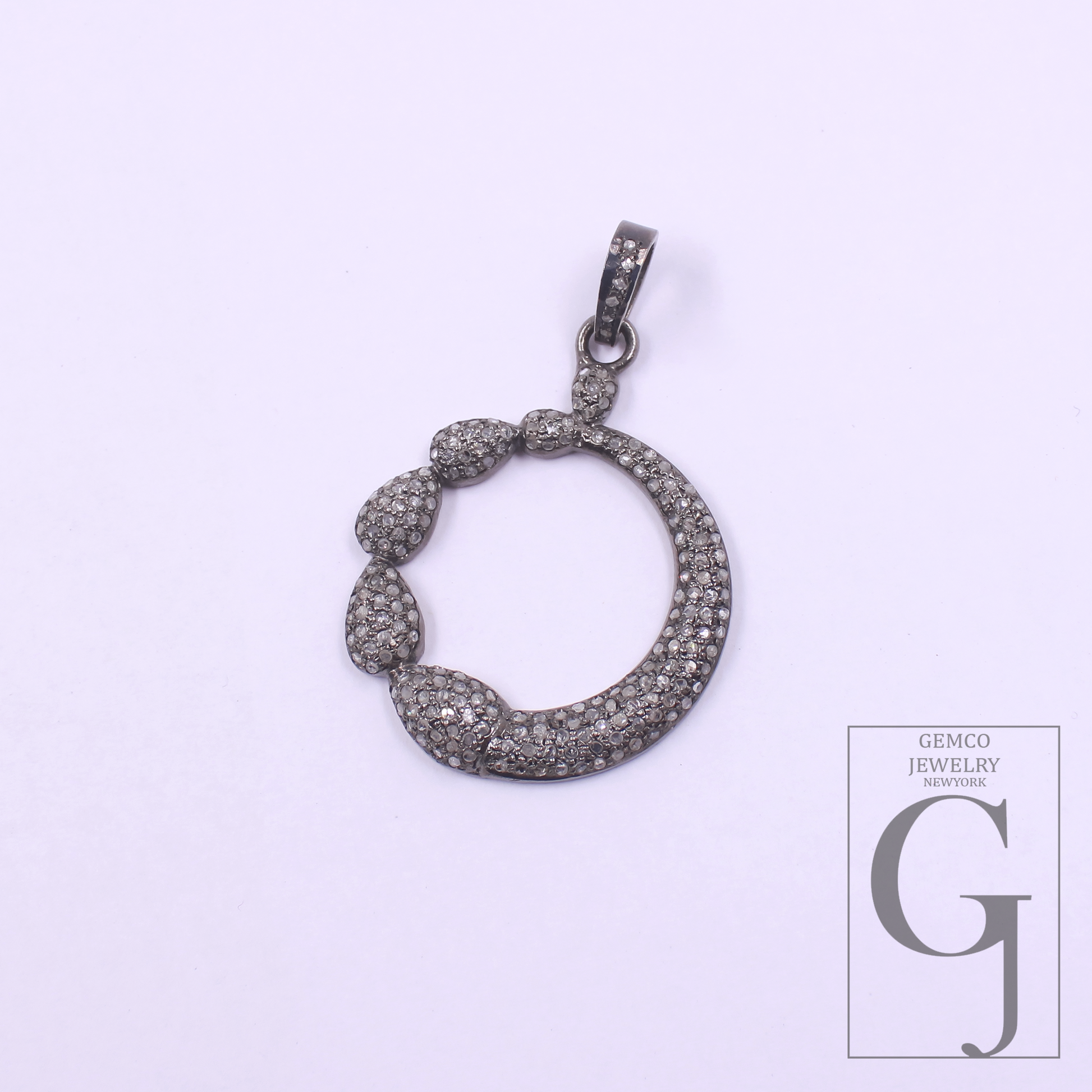 Natural Pave Diamonds Pendant In 925 Sterling Silver Handmade Finish Diamond Pendant For Everyday Wear