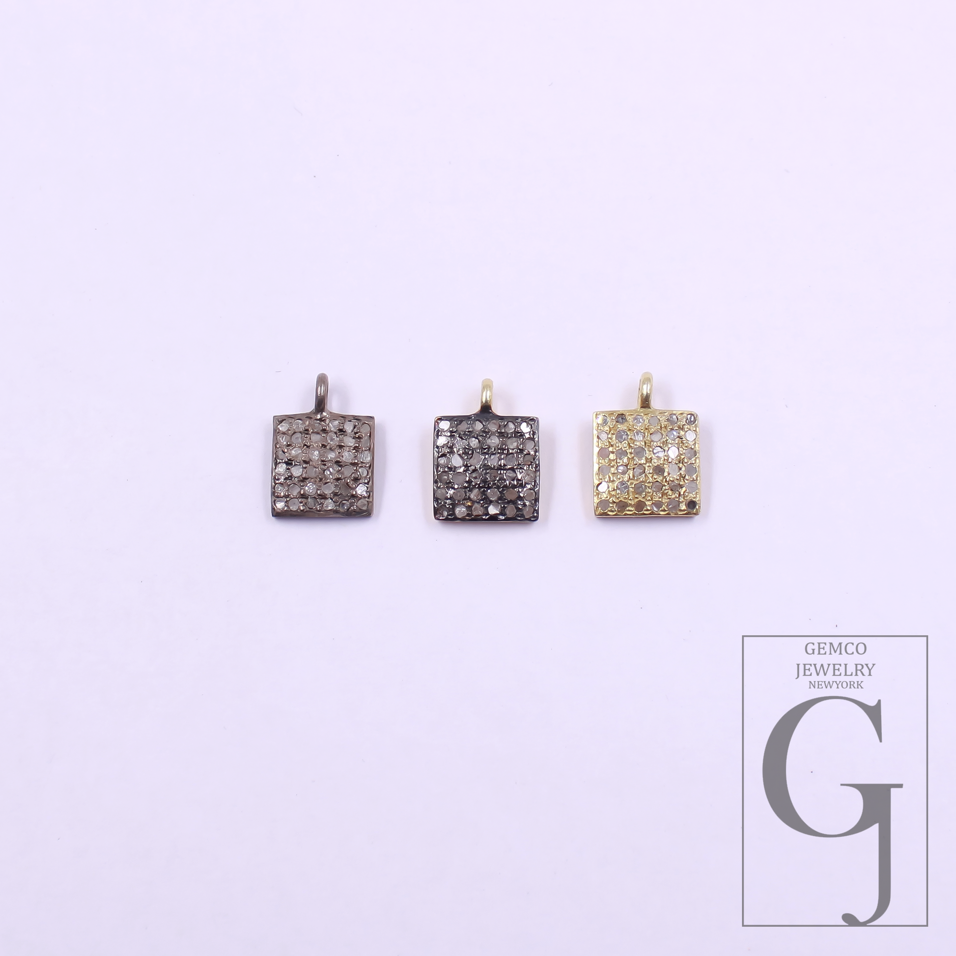 Natural Pave Diamond Pendants - 925 Sterling Silver Handmade Finish Diamond Jewelry