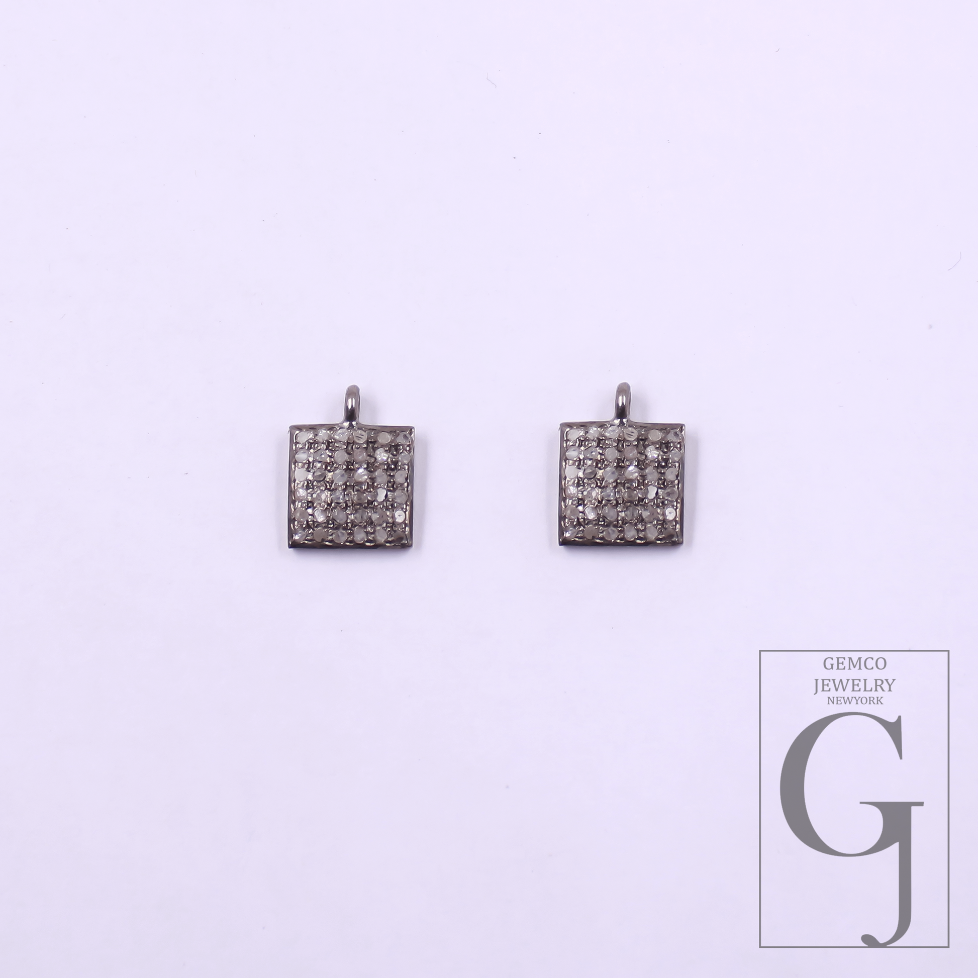 Natural Pave Diamond Pendants - 925 Sterling Silver Handmade Finish Diamond Jewelry