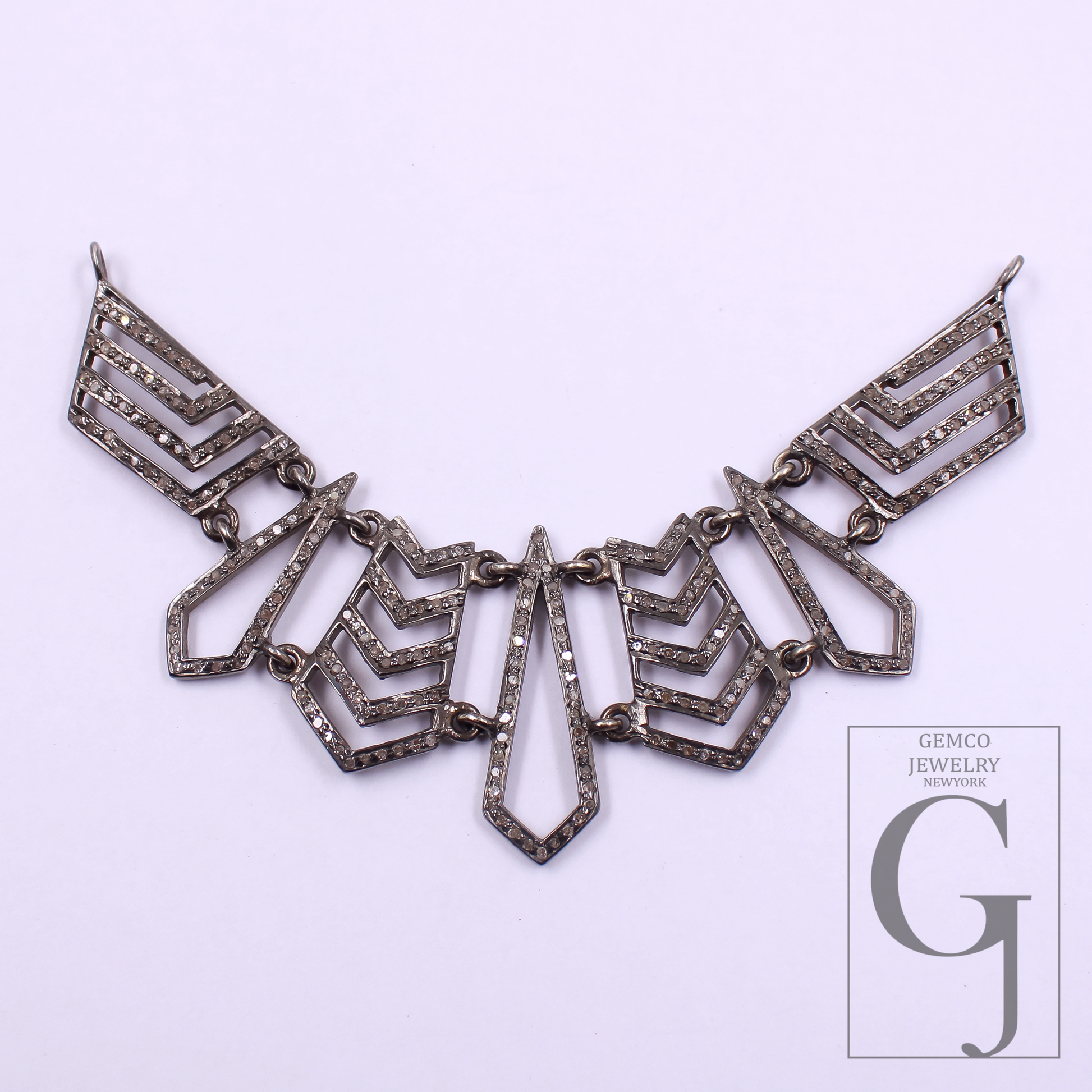 Natural Pave Diamonds Necklace Beautiful Necklace In 925 Sterling Silver Handmade Finish Diamond Necklace