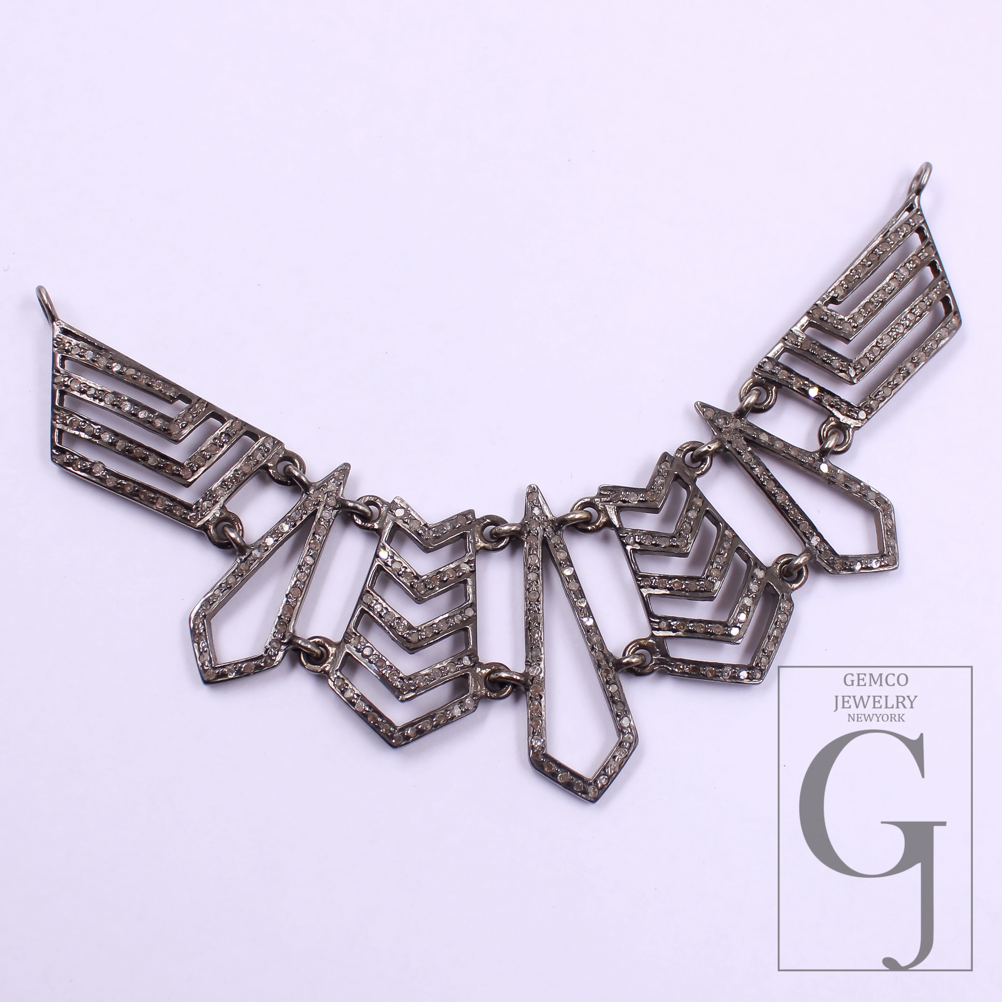 Natural Pave Diamonds Necklace Beautiful Necklace In 925 Sterling Silver Handmade Finish Diamond Necklace