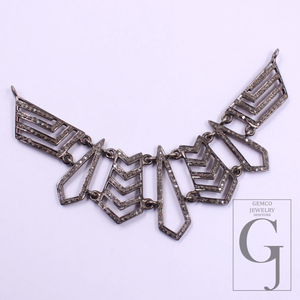 Natural Pave Diamonds Necklace Beautiful Necklace In 925 Sterling Silver Handmade Finish Diamond Necklace
