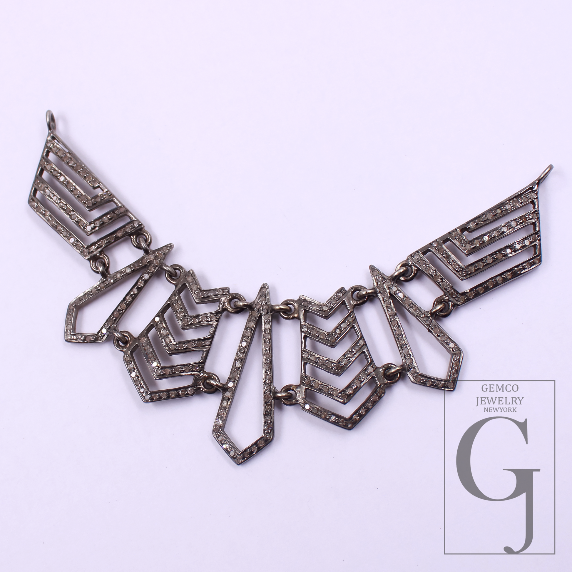 Natural Pave Diamonds Necklace Beautiful Necklace In 925 Sterling Silver Handmade Finish Diamond Necklace