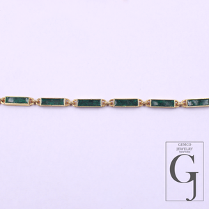 Green Pearl Enamel Necklace With Lab Grown Diamond - Handmade Finish Enamel Brass Jewelry