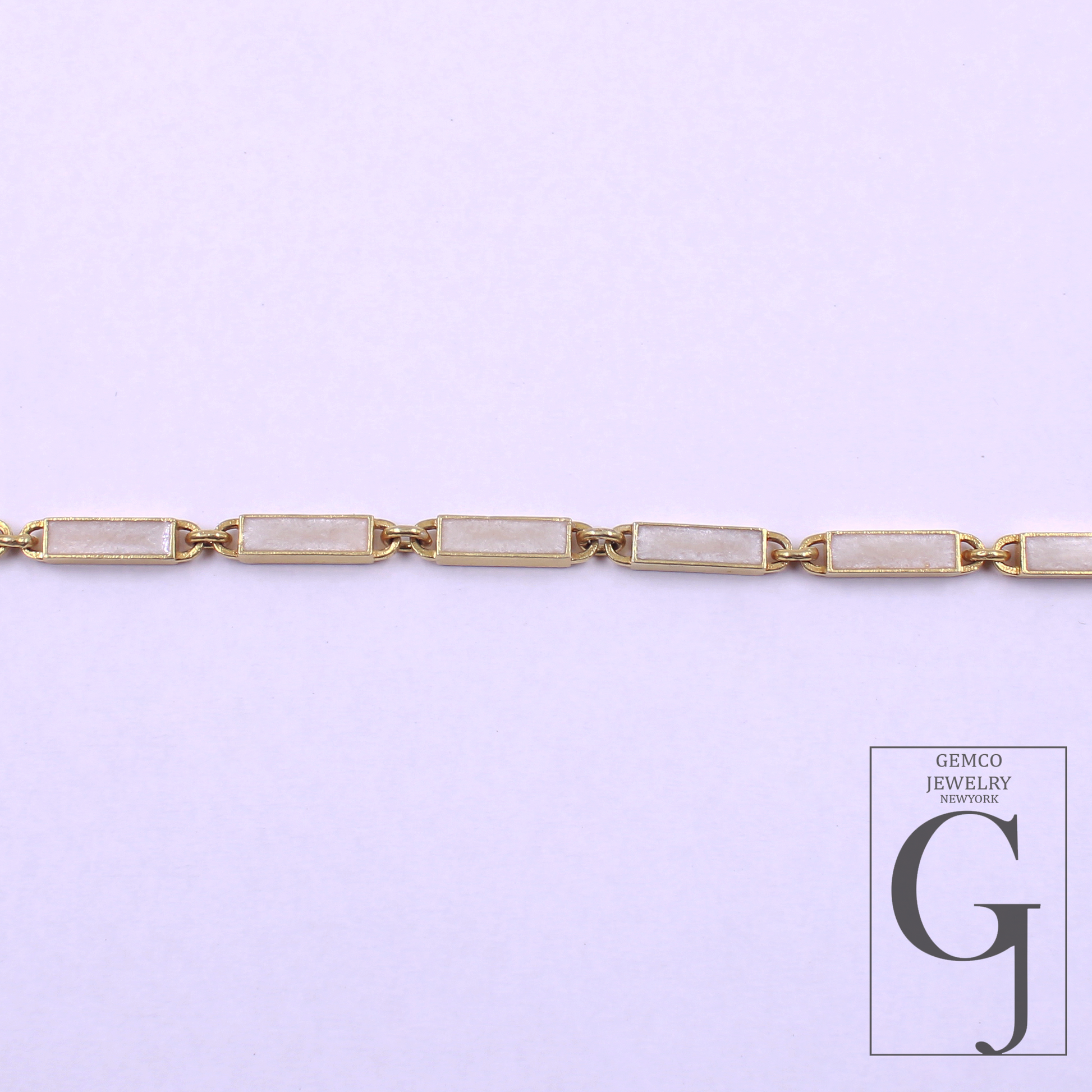 White Pearl Enamel Necklace With Lab Grown Diamonds In Brass Handmade Finish Jewelry Necklace