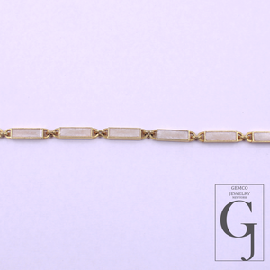 White Pearl Enamel Necklace With Lab Grown Diamonds In Brass Handmade Finish Jewelry Necklace