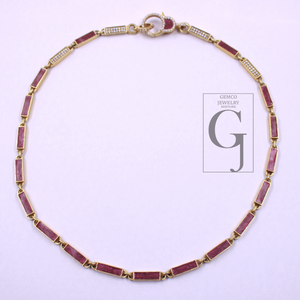 Beautiful Brown Pearl Enamel Necklace With Pave Lab Grown Diamonds - Brass Jewelry Handmade Finish