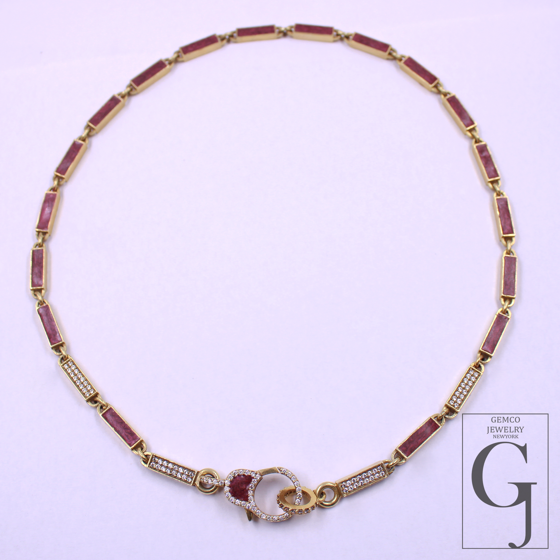 Beautiful Brown Pearl Enamel Necklace With Pave Lab Grown Diamonds - Brass Jewelry Handmade Finish