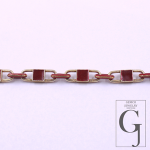 Brown Pearl Enamel Bracelet With Lab Grown Diamonds - Handmade Finish Brass Jewelry Bracelet