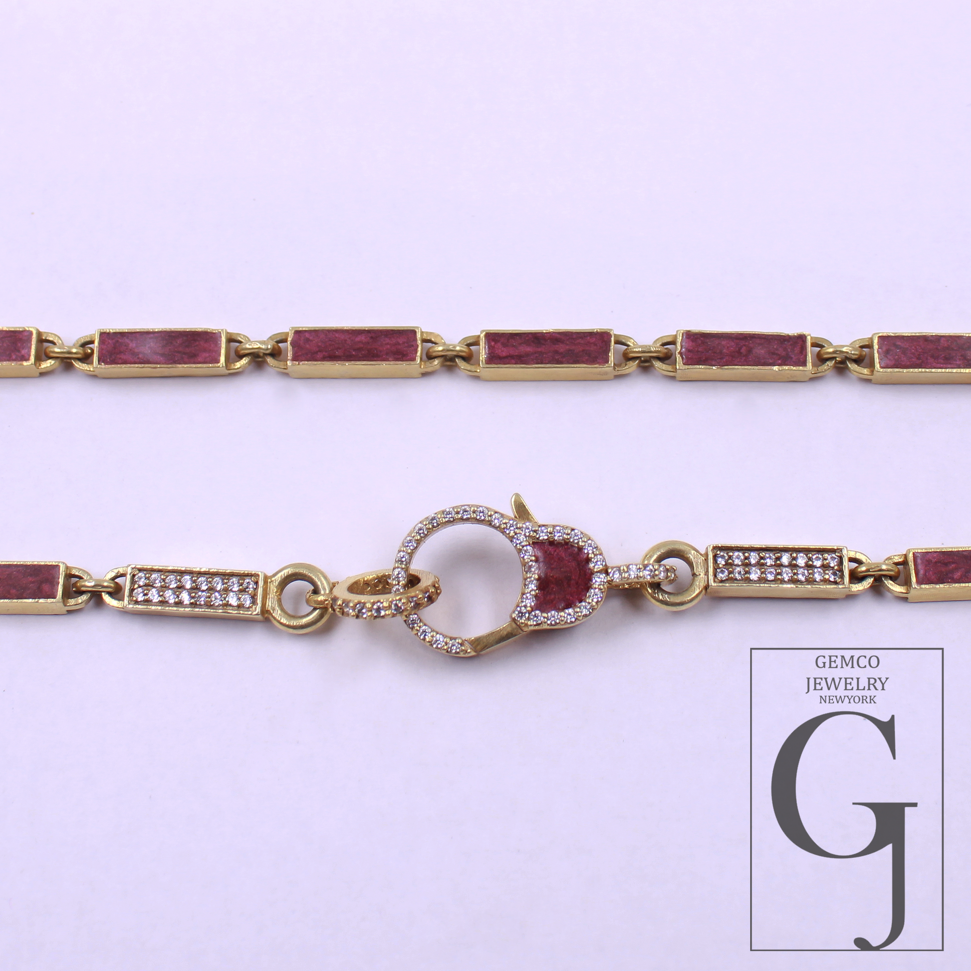 Beautiful Brown Pearl Enamel Necklace With Pave Lab Grown Diamonds - Brass Jewelry Handmade Finish