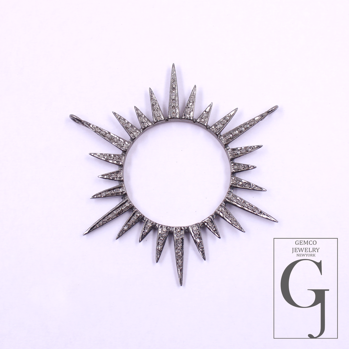 Pave Diamond Sunburst Pendant 925 Sterling Silver Pendant Handmade Diamond Pendant Beautiful Sunburst Diamond Pendant