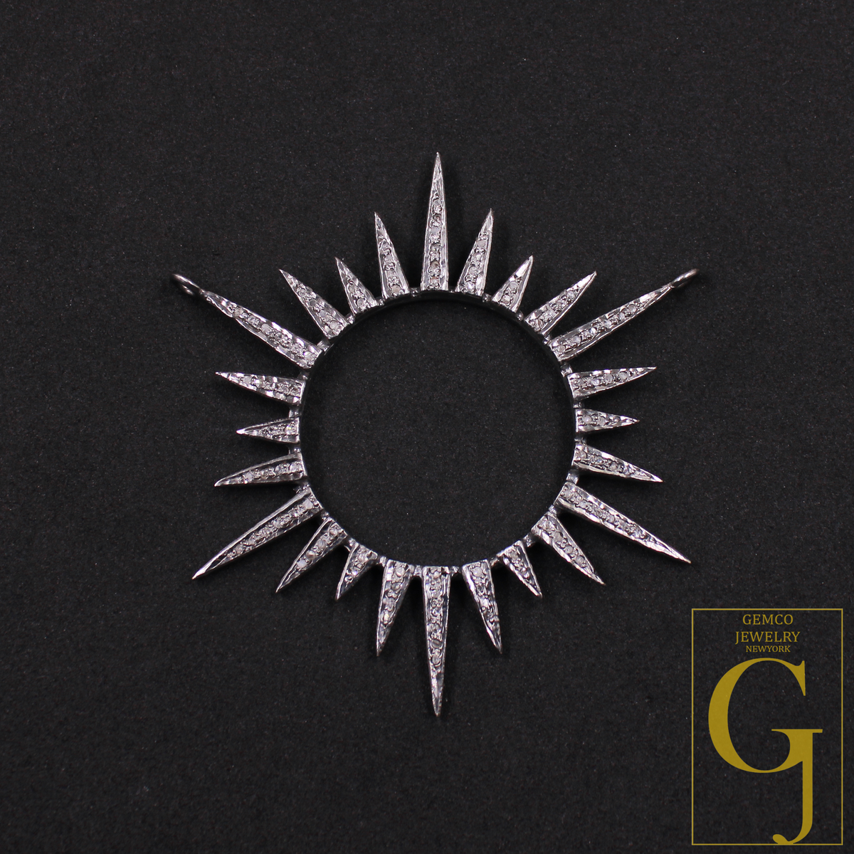 Pave Diamond Sunburst Pendant 925 Sterling Silver Pendant Handmade Diamond Pendant Beautiful Sunburst Diamond Pendant