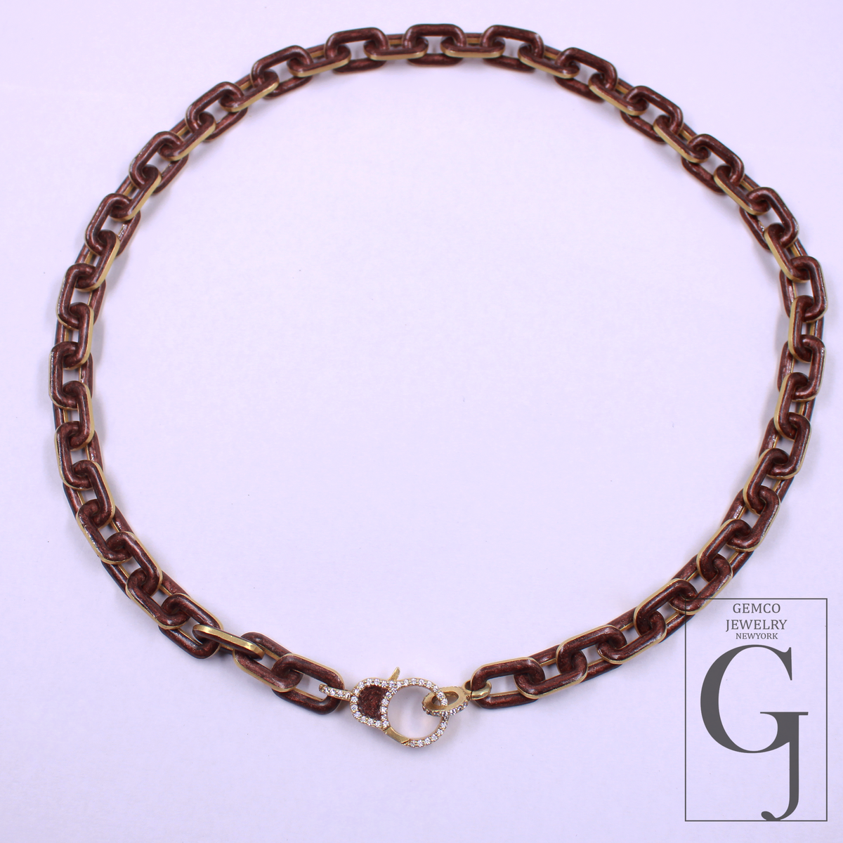 Amazing Brown Pearl Enamel Necklace With Lab Grown Diamonds - Brass Jewelry Handmade Finish Jewelry