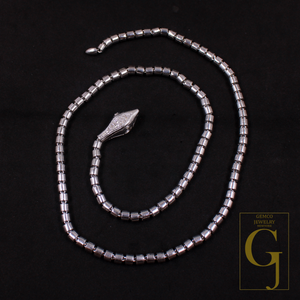 Beautiful Designer Snake Necklace With Rosecut Pave Diamond Made In 925 Sterling Silver Handmade Finish Snake Necklace Gift For Her