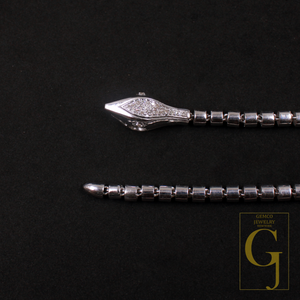 Beautiful Designer Snake Necklace With Rosecut Pave Diamond Made In 925 Sterling Silver Handmade Finish Snake Necklace Gift For Her
