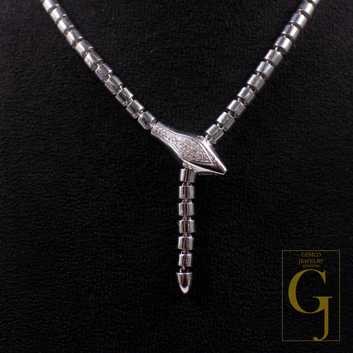 Beautiful Designer Snake Necklace With Rosecut Pave Diamond Made In 925 Sterling Silver Handmade Finish Snake Necklace Gift For Her