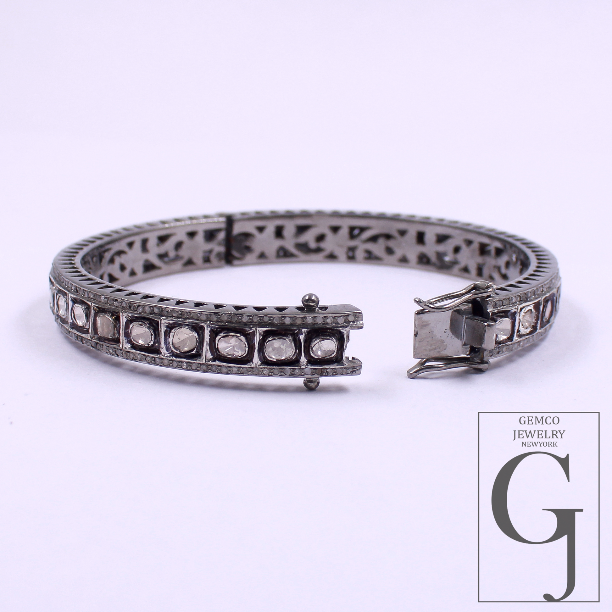 Natural Polki Diamond Bracelet With Rosecut Pave Diamonds Handmade Finish Jewelry Gift For Her