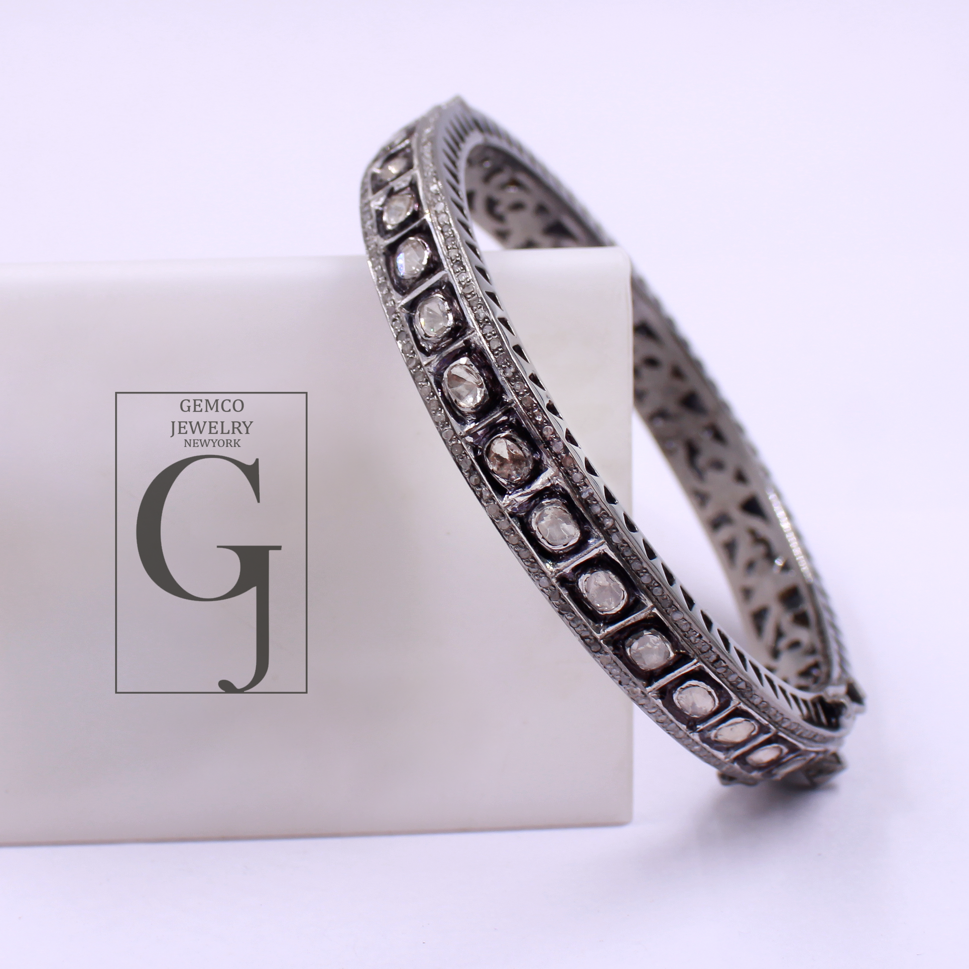Natural Polki Diamond Bracelet With Rosecut Pave Diamonds Handmade Finish Jewelry Gift For Her