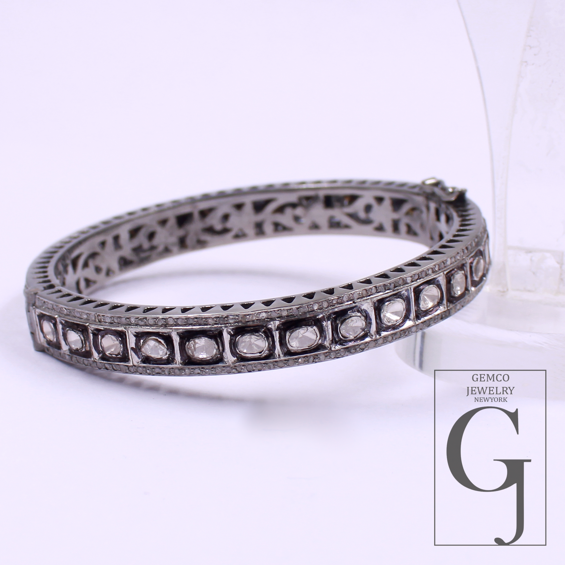 Natural Polki Diamond Bracelet With Rosecut Pave Diamonds Handmade Finish Jewelry Gift For Her