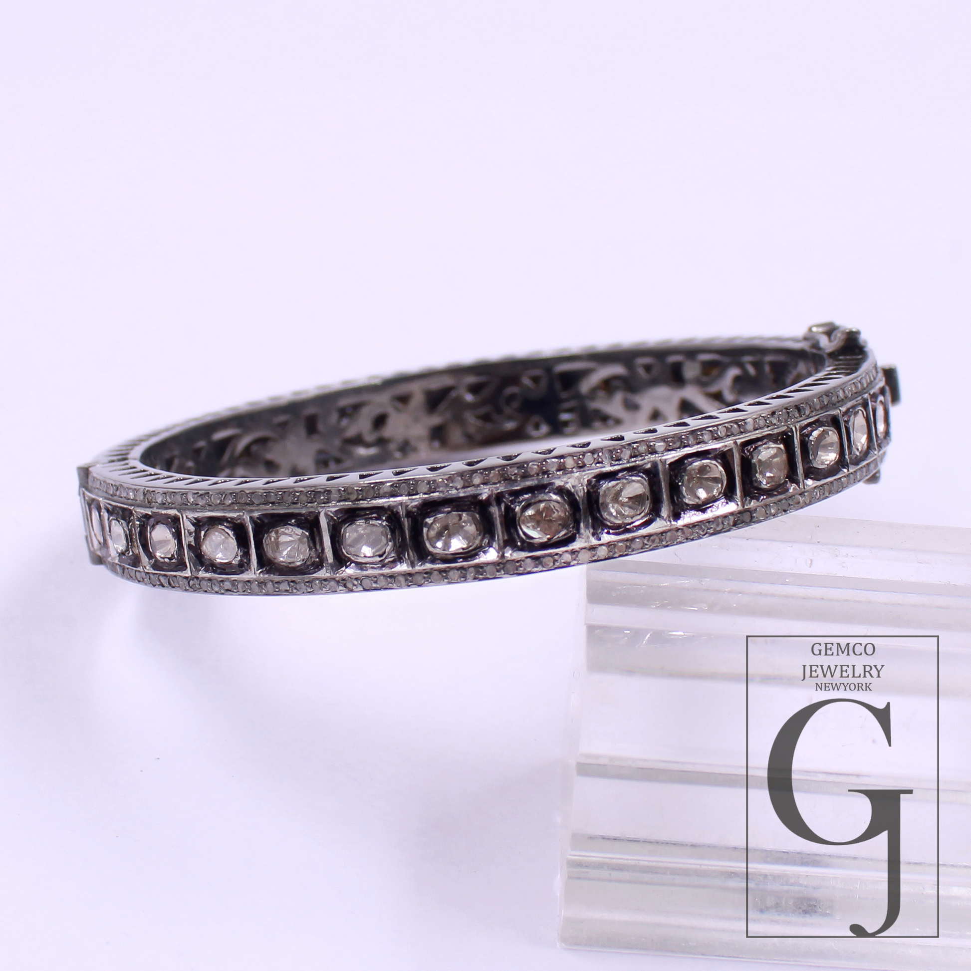 Natural Polki Diamond Bracelet With Rosecut Pave Diamonds Handmade Finish Jewelry Gift For Her