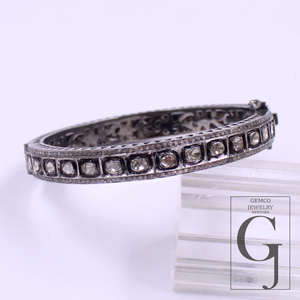 Natural Polki Diamond Bracelet With Rosecut Pave Diamonds Handmade Finish Jewelry Gift For Her