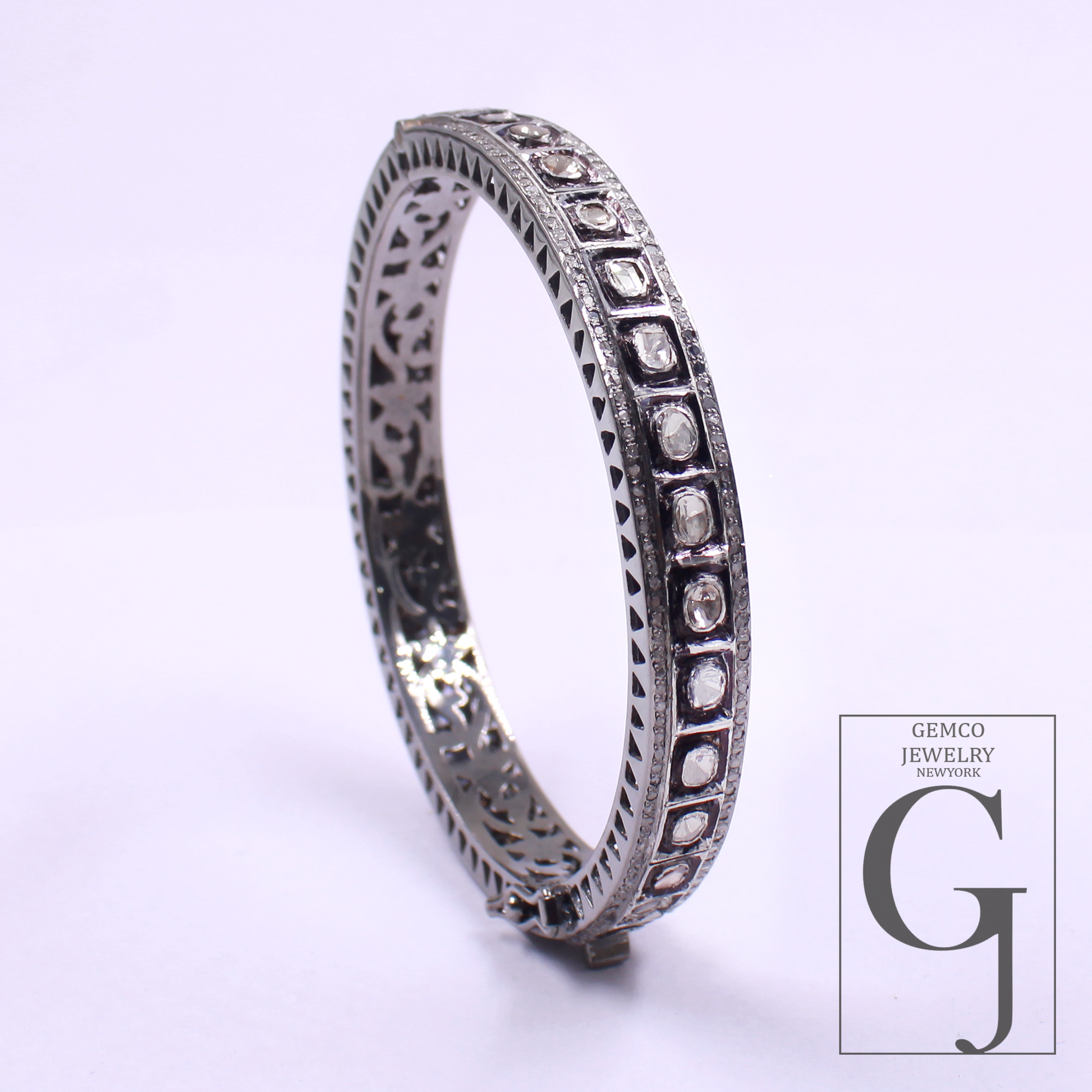 Natural Polki Diamond Bracelet With Rosecut Pave Diamonds Handmade Finish Jewelry Gift For Her