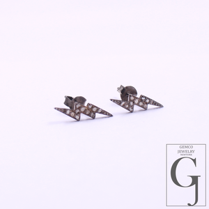 Natural Rosecut Pave Diamonds Earrings In 925 Sterling Silver Handmade Finish Designer Diamond Earring For Everyday Wear